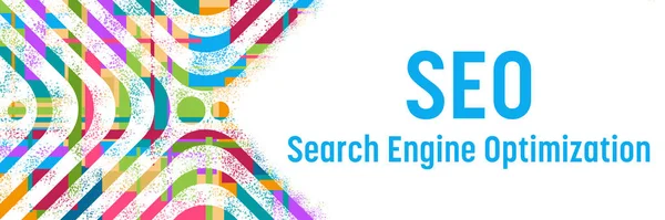 Seo Search Engine Optimization Text Written Colorful Background — Stockfoto