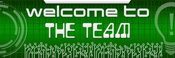 Welcome Team Text Written Green Technology Background — Stock Photo, Image