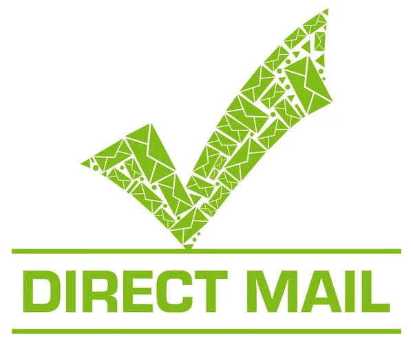Koncepcja Direct Mail Symbolami Tekstu Kopert — Zdjęcie stockowe
