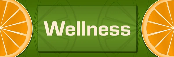 Wellness Szöveg Felirattal Citrusszimbólummal — Stock Fotó