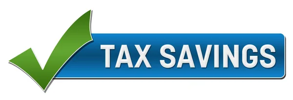 青い緑の背景に書かれた税金の節約テキスト — ストック写真