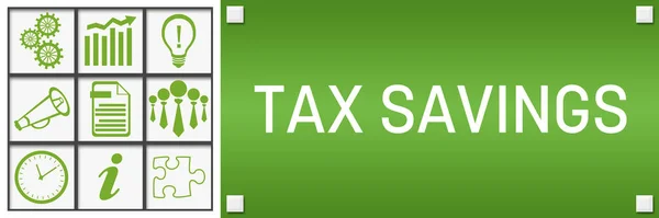 Tekst Dotyczący Oszczędności Podatkowych Napisany Zielonym Tle — Zdjęcie stockowe