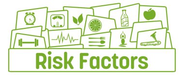 Metin ve sağlık sembolleriyle Risk faktörleri konsepti.