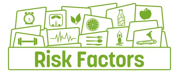 Risicofactoren Concept Beeld Met Tekst Gezondheidssymbolen Stockfoto