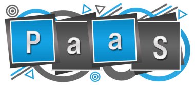 PaaS - Mavi gri arkaplan üzerine yazılmış bir servis metni olarak platform.