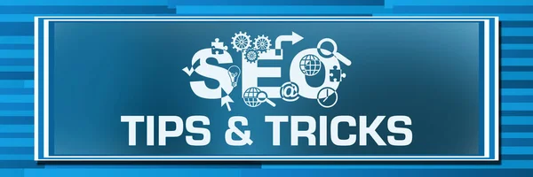 SEO Tips And Tricks text written over blue background.