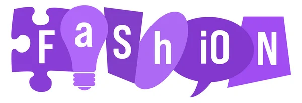 Fashion Text Written Purple Background — Stock Photo, Image