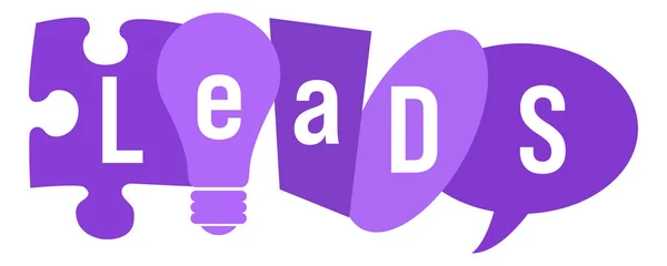 Leads Texto Escrito Sobre Fondo Púrpura — Foto de Stock