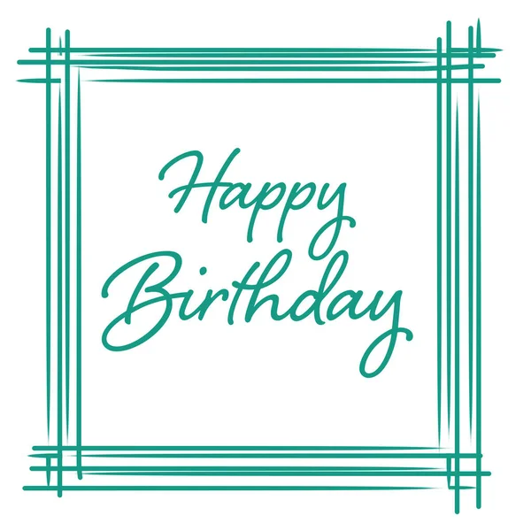 Happy Birthday Text Written Turquoise Background — Stock Photo, Image