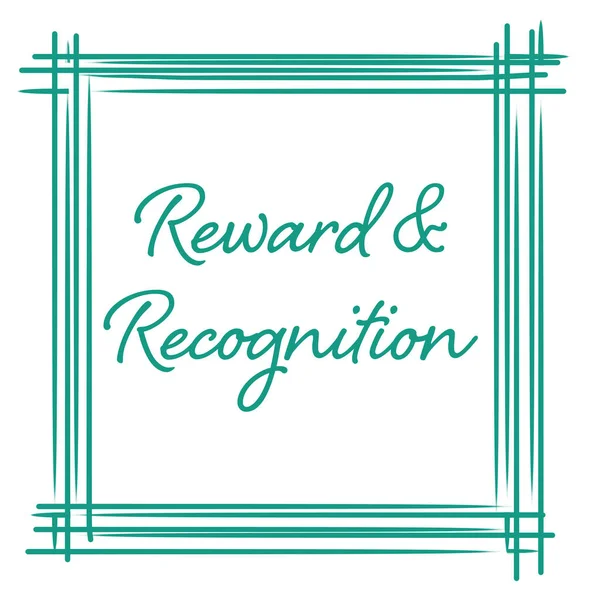 Reward And Recognition text written over turquoise background.