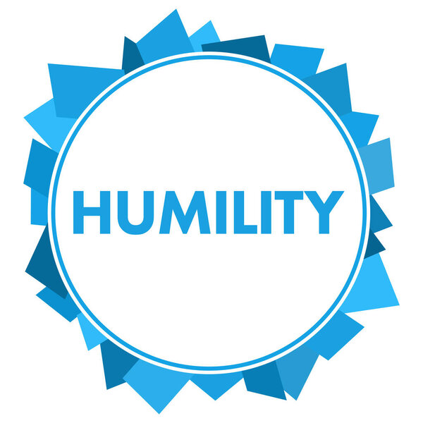 Humility text written over blue background.