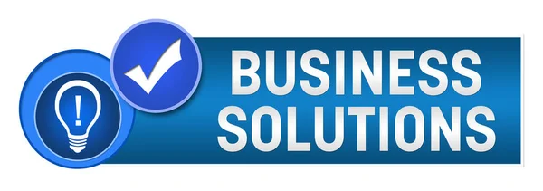 Imagem Conceito Business Solutions Com Texto Símbolos Relacionados — Fotografia de Stock