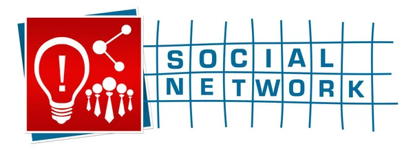 Konzeptbild Des Sozialen Netzwerks Mit Text Und Verwandten Symbolen — Stockfoto