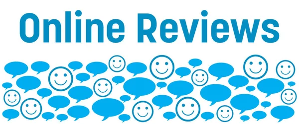 Online Reviews Concept Image Smile Comment Symbols — Stock Photo, Image