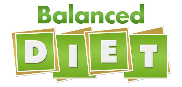 Balanced Diet Text Written Green Background — Stock Photo, Image