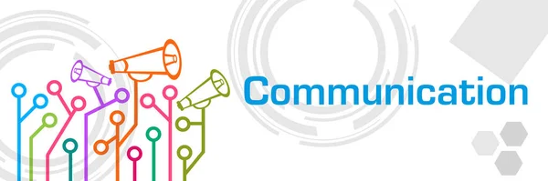 Obraz Koncepcyjny Komunikacji Symbolami Obwodów Głośników — Zdjęcie stockowe