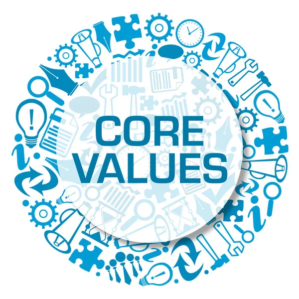 Образ Концепции Core Values Текстом Бизнес Символами — стоковое фото