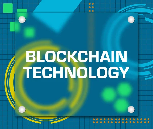Blockchain Technologie Tekst Geschreven Blauw Kleurrijke Technologie Achtergrond Stockfoto