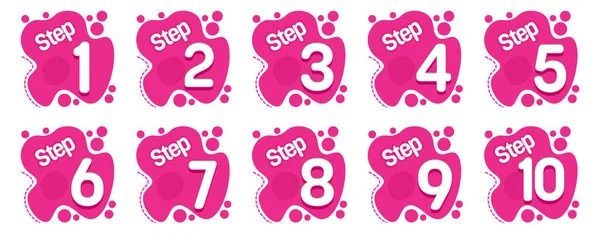 Collection Step One Ten Images Pink Background — Stock Photo, Image