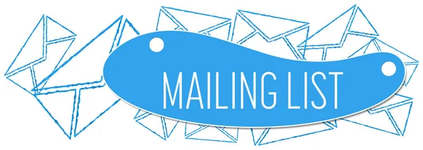Mailing List Imagem Conceitual Com Símbolos Texto Envelope — Fotografia de Stock