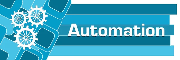 Automatisering Concept Beeld Met Tekst Vistuig Symbolen — Stockfoto