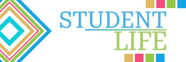 Vida Estudiantil Texto Escrito Sobre Fondo Colorido —  Fotos de Stock