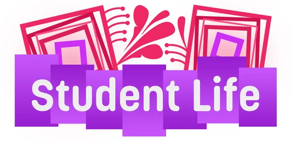 Vida Estudiantil Texto Escrito Sobre Fondo Rosa Púrpura —  Fotos de Stock