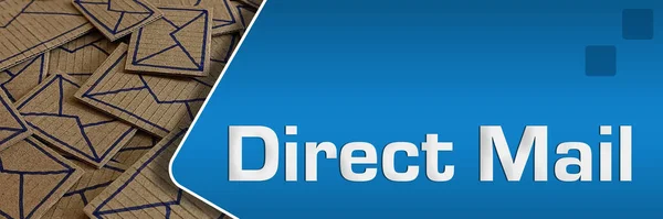 Direct Mail Konzeptbild Mit Text Und Umschlagsymbolen — Stockfoto