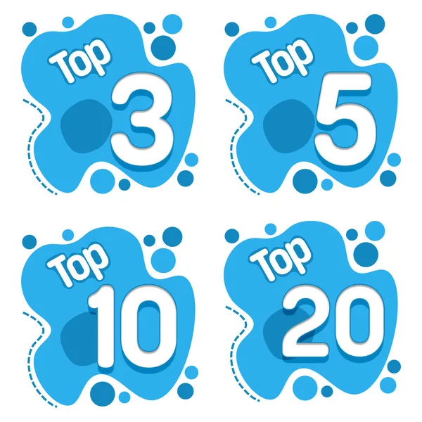 Topo Três Cinco Dez Vinte Imagem Conceito Com Fundo Azul — Fotografia de Stock