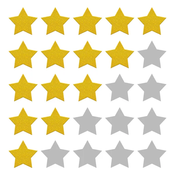 Conjunto Estrellas Con Una Cinco Críticas — Foto de Stock