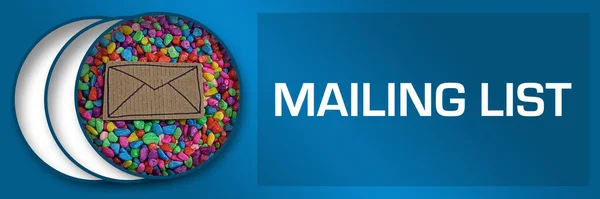 Mailing List Imagem Conceitual Com Texto Imagem Envelope — Fotografia de Stock
