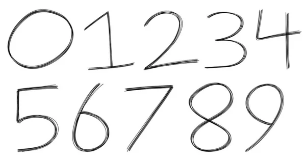 Numbers One Ten Collection White Background — Stock Photo, Image