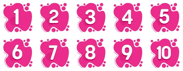 Collection Numbers One Ten Pink Background — Stock Photo, Image