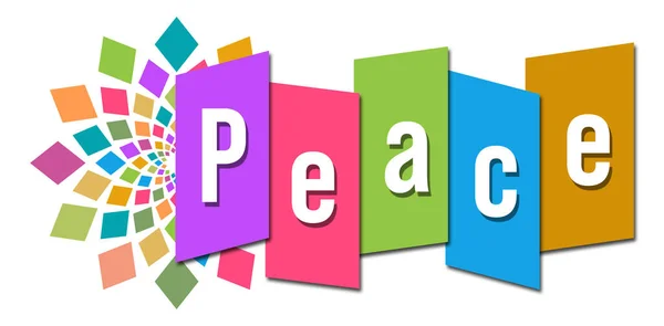 Vredestekst Geschreven Kleurrijke Achtergrond — Stockfoto