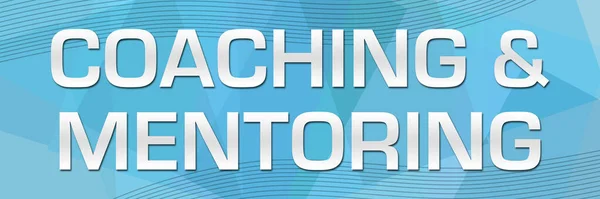 Coaching Mentoring Text Written Blue Background — Stock Photo, Image