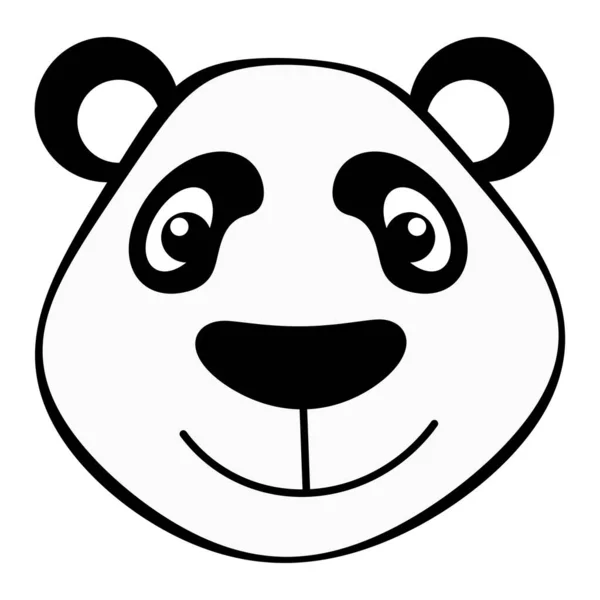 Panda Gezicht Clip Kunst Geïsoleerd Witte Achtergrond — Stockfoto