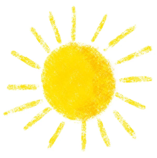 黄色の光線で太陽の絵を描く — ストック写真