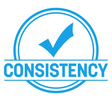 Metin ve ilgili sembolle tutarlılık konsepti resmi.