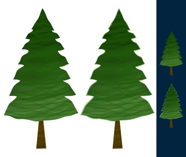 Set Two Christmas Trees — Stock Photo, Image