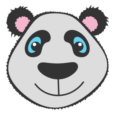 Pandanın yüz klipsi sanatı beyaz arkaplan üzerinde izole.