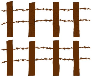 Beyaz arkaplan üzerinde izole iki çit.