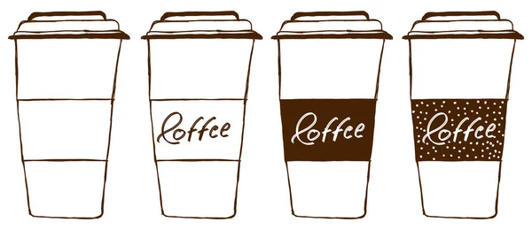Kaffe Bort Muggar Som Isolerad Över Vit Bakgrund — Stockfoto