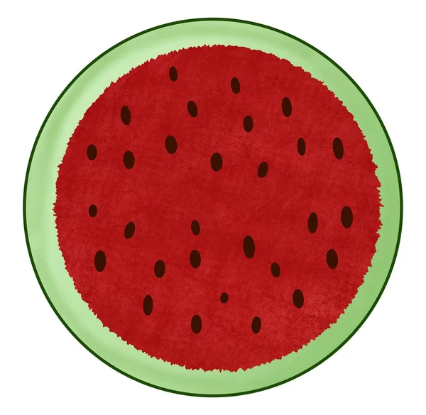 Watermeloen Clipart Geïsoleerd Witte Achtergrond — Stockfoto