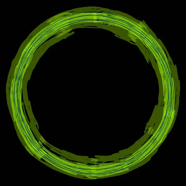 Циркулярные Зеленые Линии Краски Изолированы Черном Фоне — стоковое фото