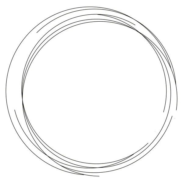 Circular Thin Lines Frame Isolated White Background — Stock Photo, Image