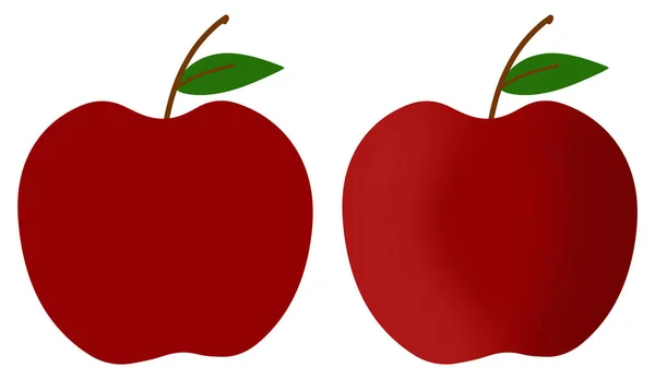 Set Aus Zwei Apfelcliparts Roter Farbe — Stockfoto