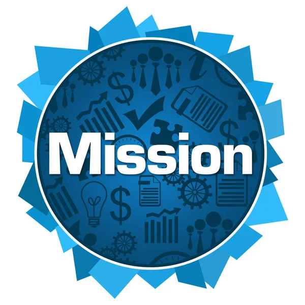 Mission Text Written Blue Background — Stock Photo, Image