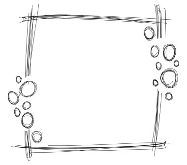 Beyaz arkaplan üzerinde izole edilmiş ince çizgiler ve daireler ile çerçeve arkaplan.