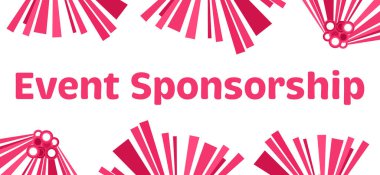Pembe arkaplan üzerine yazılmış etkinlik sponsor metni.