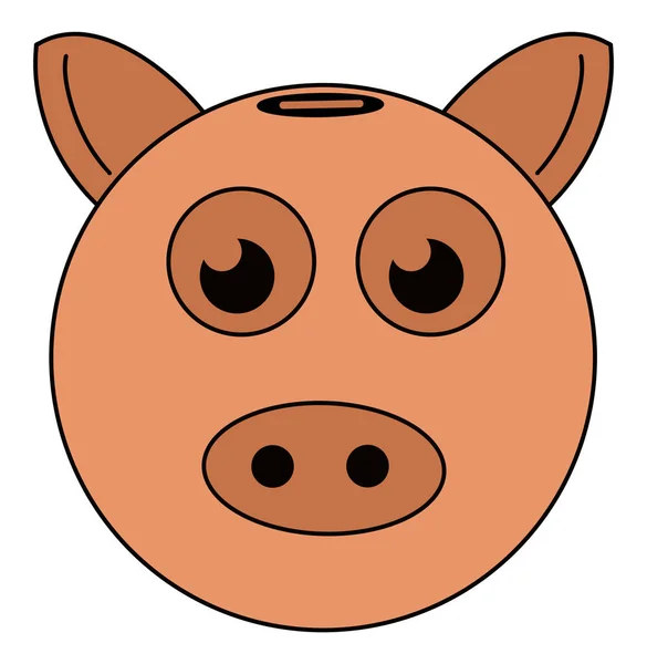 Piggy Banka Tvář Izolované Přes Bílé Pozadí — Stock fotografie